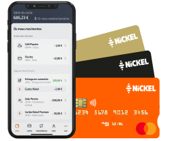 nickel mobile app screenshot and cards