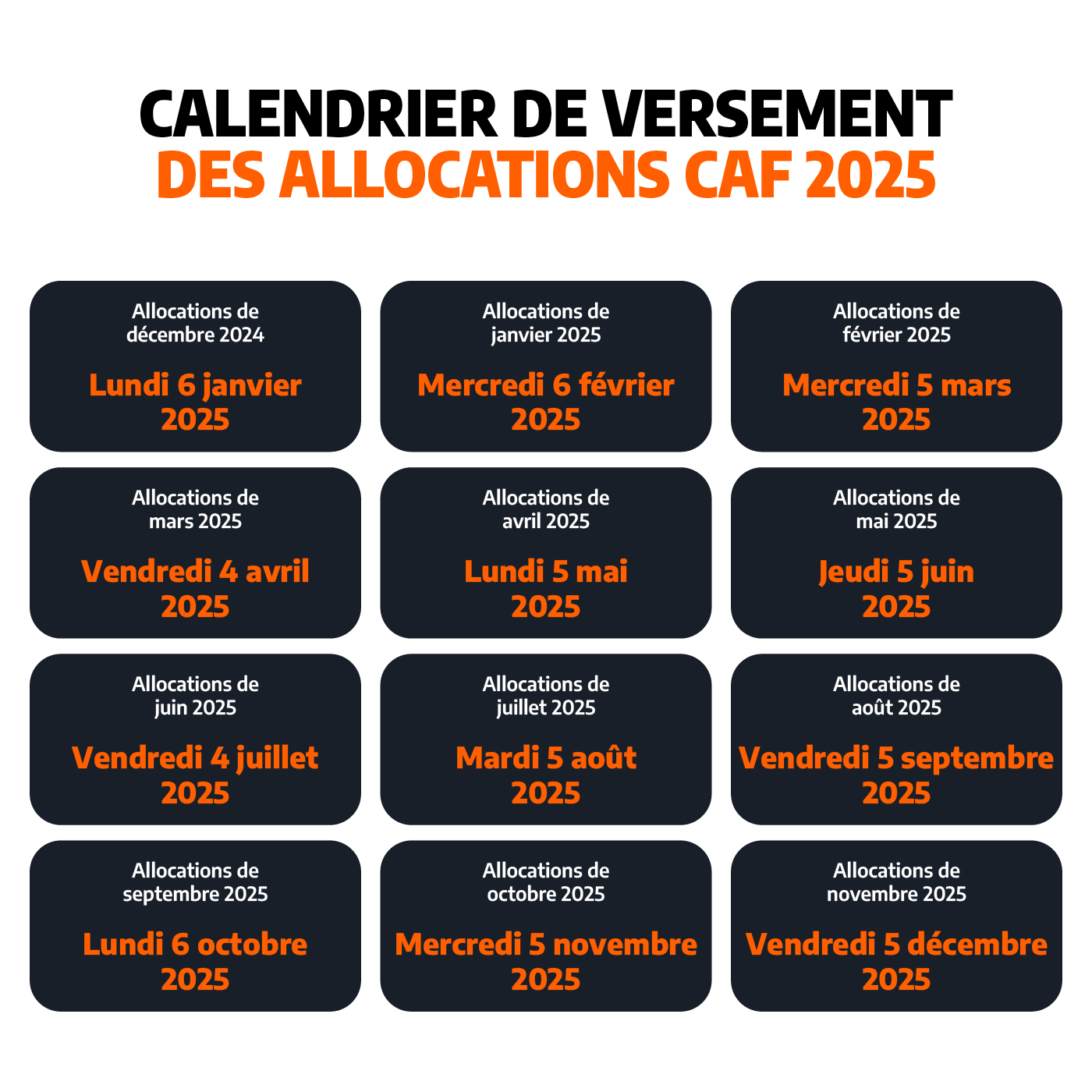 calendrier RSA 2025