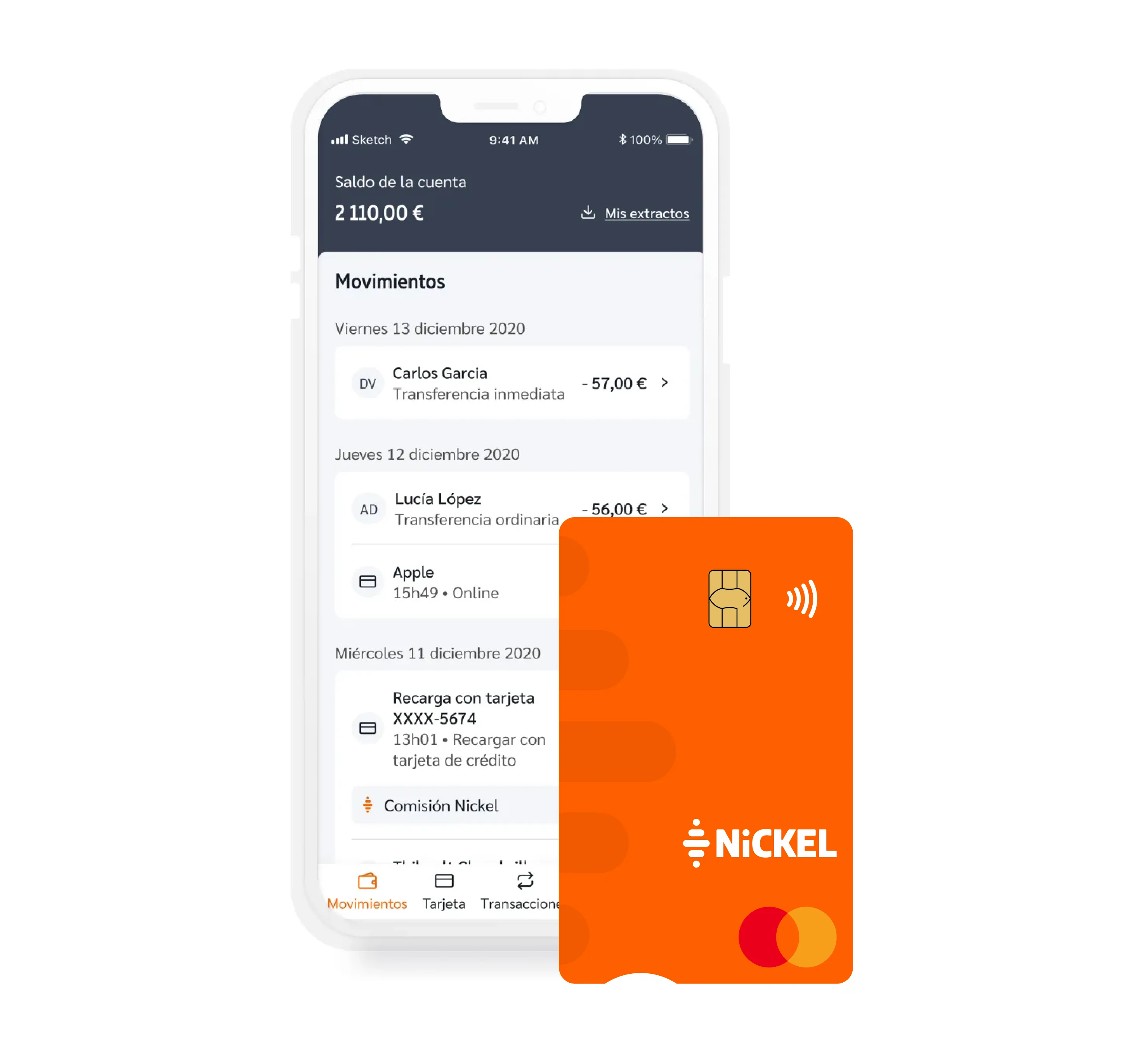 Application et carte Nickel