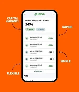 Application Livret Epargne mobile Nickel